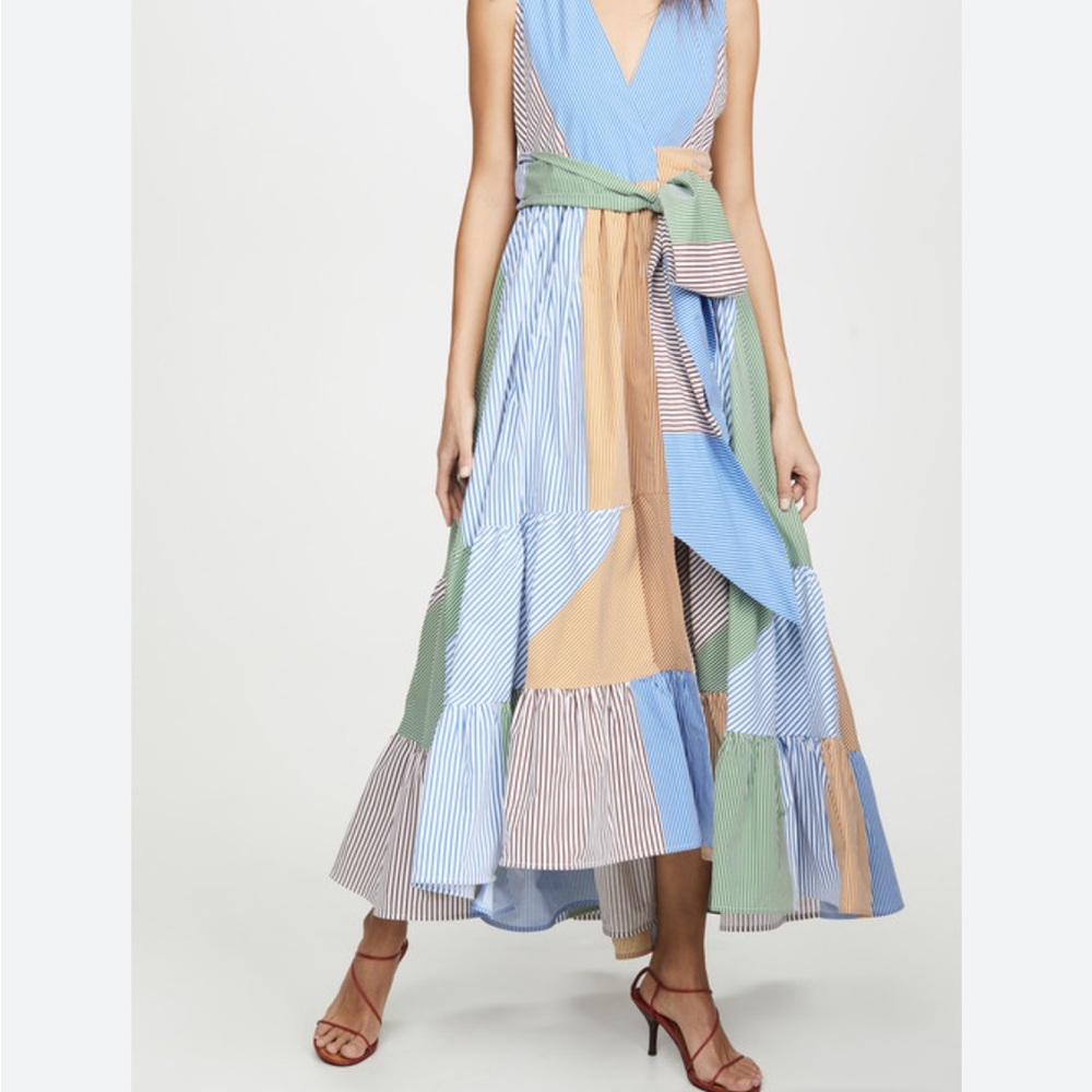 Silvia Tcherassi Striped Patchwork Maxi Dress